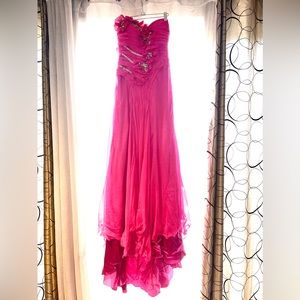 Brand new MNM couture evening gown hot pink